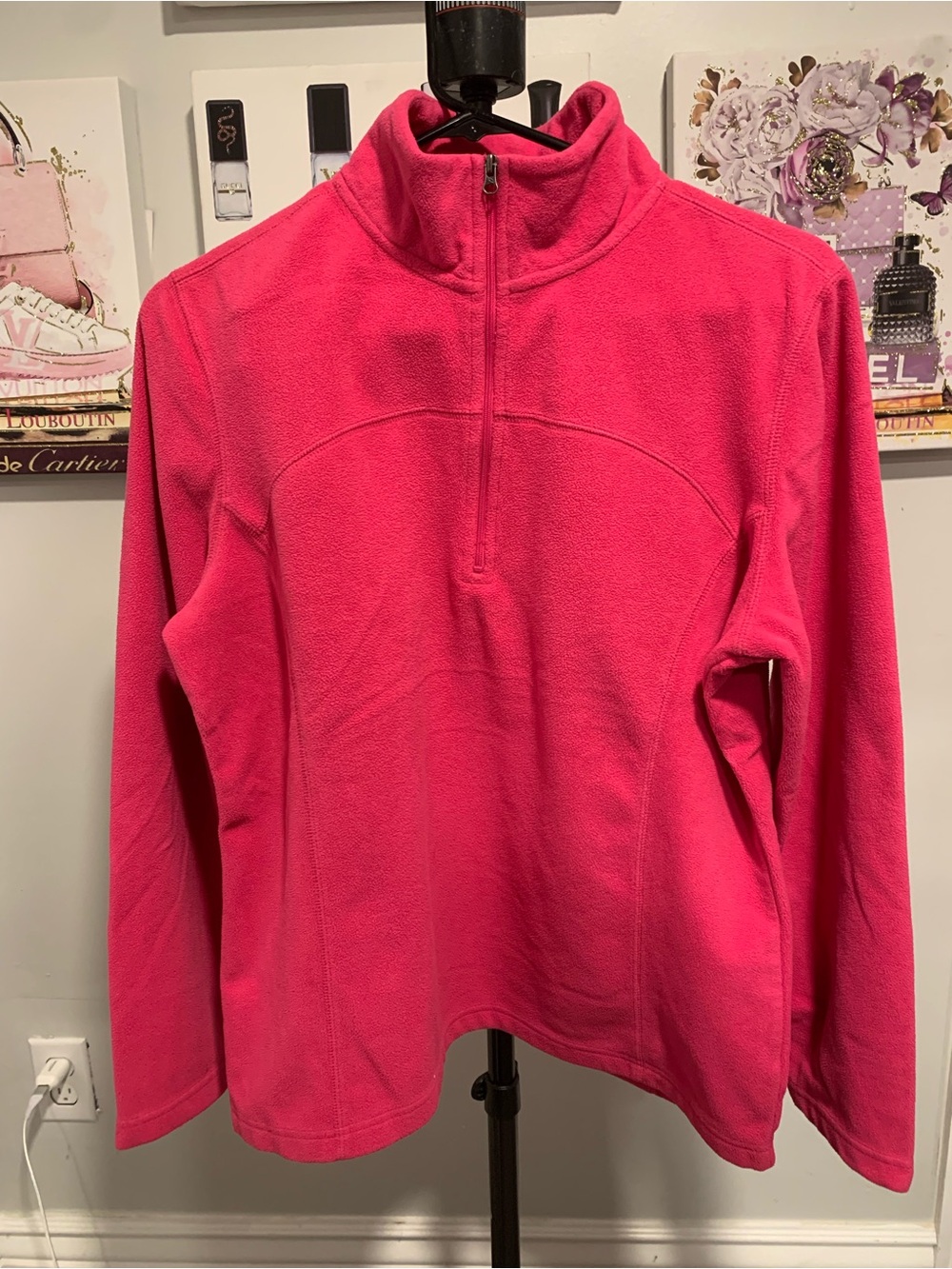 Tek Gear Women's Hot Pink Half-Zip Fleece Pullover SJL038
